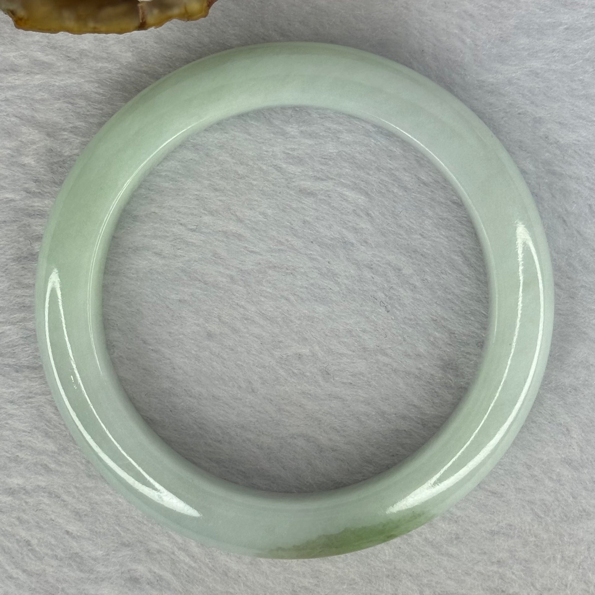 Type A Light Green with Green Patch Jadeite Bangle Internal Diameter 51.9mm 49.83g 11.2 by 8.6mm (Very Slight Internal Line) - Huangs Jadeite and Jewelry Pte Ltd