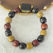 Natural Mixed Color Rose Wood Beads Bracelet 多宝珠小叶紫檀黑檀金丝楠手链 23.73g 18cm 12.1mm 16 Beads - Huangs Jadeite and Jewelry Pte Ltd