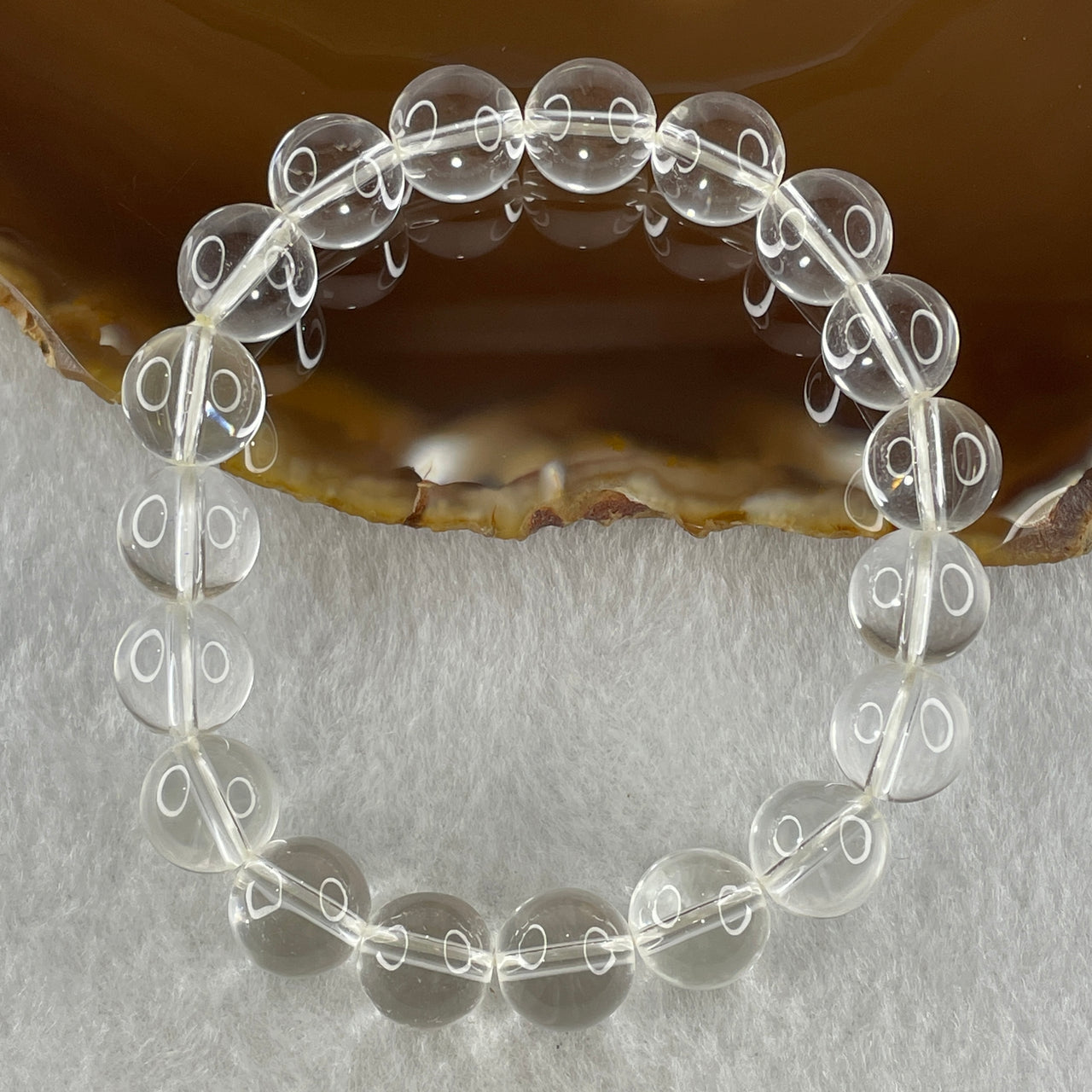 Natural Clear Quartz Beads Bracelet 26.77g 15cm 10.1mm 19 Beads - Huangs Jadeite and Jewelry Pte Ltd