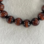 Natural Red Tiger's Eye Quartz Beads Bracelet 29.32g 16cm 10.4mm 19 Beads - Huangs Jadeite and Jewelry Pte Ltd