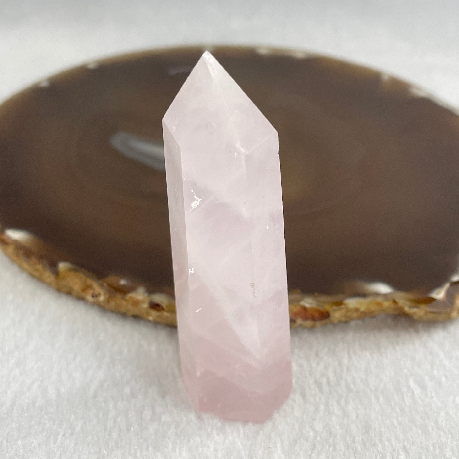Natural Rose Quartz Tower Display 49.32g 79.1 by 23.9 by 16.3mm - Huangs Jadeite and Jewelry Pte Ltd