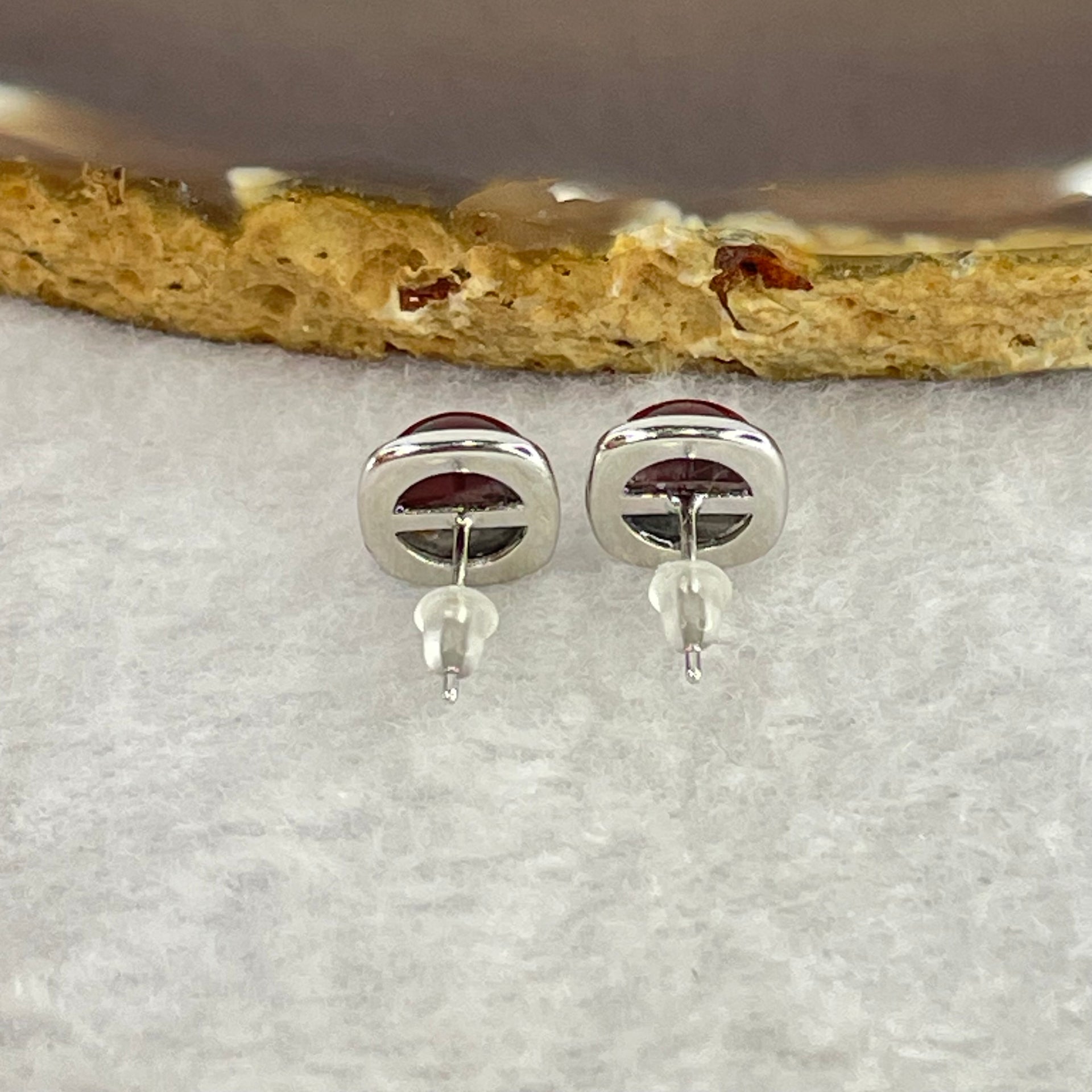 Good Grade Natural Auralite 23 S925 Silver Earrings 2.21g 7.8 by 3.5mm - Huangs Jadeite and Jewelry Pte Ltd