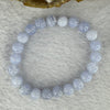 Natural Blue Lace Agate Bracelet 15.58g 14cm 8.2mm 22 Beads - Huangs Jadeite and Jewelry Pte Ltd
