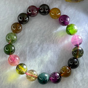 Natural Tourmaline Beads Bracelet 好的天然碧玺珠手链 30.80g 15.5cm 10.4mm 18 Beads - Huangs Jadeite and Jewelry Pte Ltd