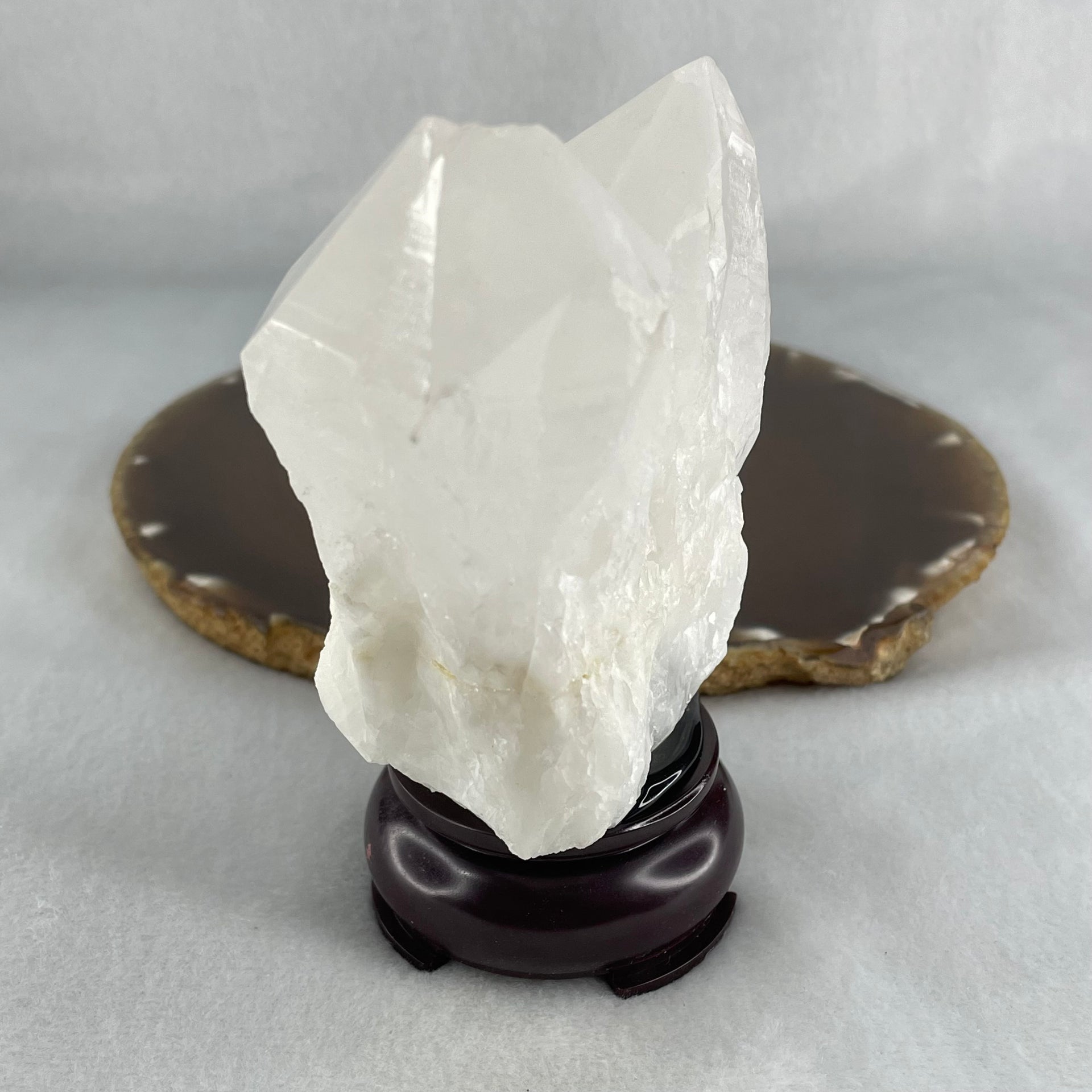 Natural Milky White Quartz Display 338.24g 76.4 by 47.9 by 107.5mm - Huangs Jadeite and Jewelry Pte Ltd
