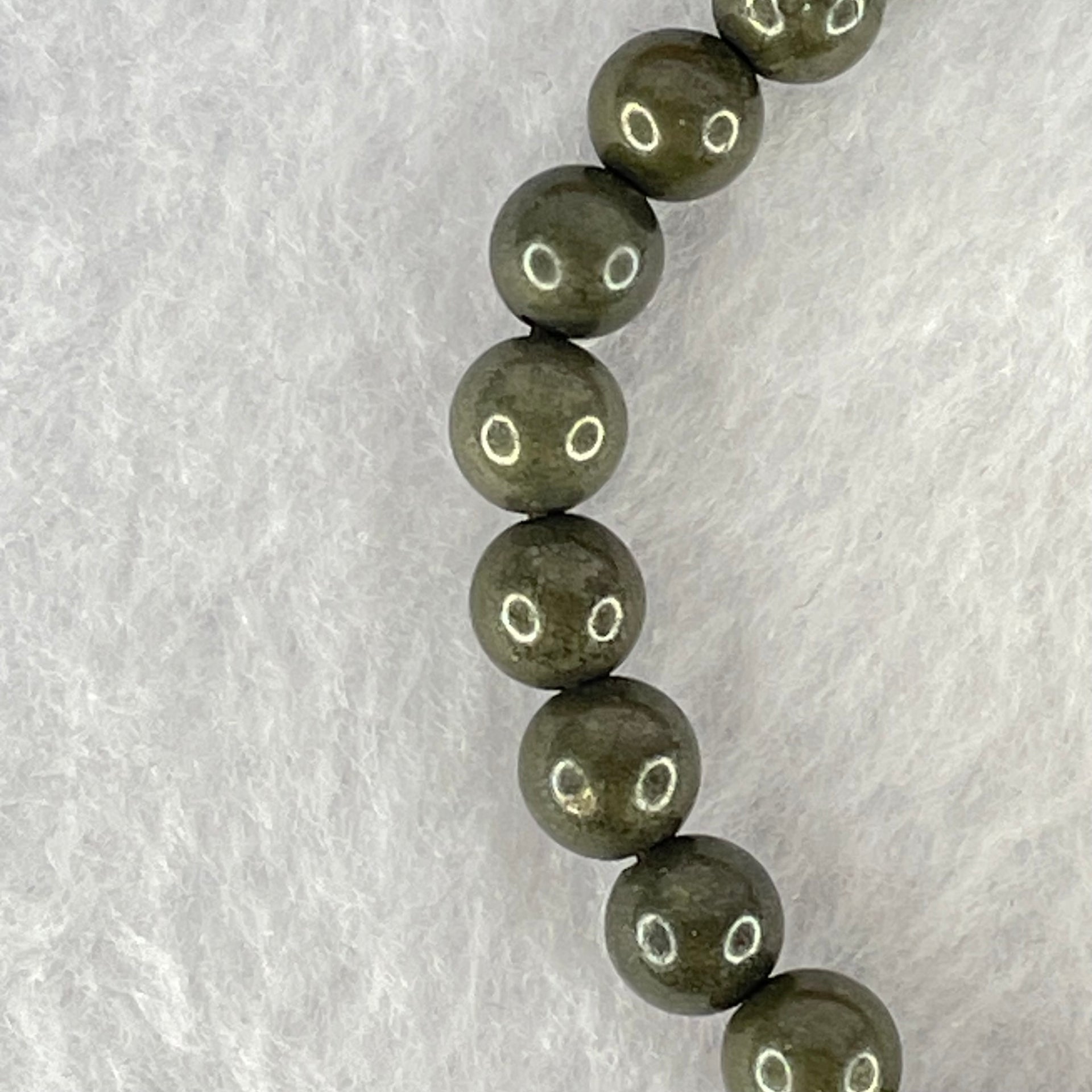 Natural Pyrite Beads Bracelet 天然黄铁矿手链 13.76g 13cm 6.4mm 25 Beads - Huangs Jadeite and Jewelry Pte Ltd