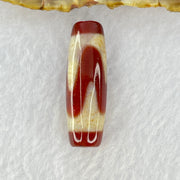 Natural Powerful Tibetan Old Oily Red Yellowish White Agate Tiger Tooth Daluo Dzi Bead Heavenly Master (Tian Zhu) 虎牙天珠 10.13g 38.8 by 12.8mm - Huangs Jadeite and Jewelry Pte Ltd
