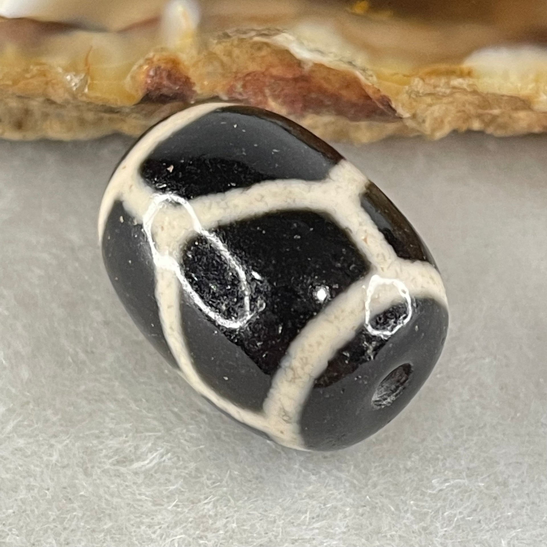 Natural Powerful Tibetan Old Oily Agate Turtle or Tortoise Shell Bead Heavenly Master (Tian Zhu) 龟壳天珠 4.74g 17.7 by 13.1mm - Huangs Jadeite and Jewelry Pte Ltd