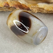 Natural Powerful Tibetan Old Oily Agate Tiger Tooth Daluo Dzi Bead Heavenly Master (Tian Zhu) 虎呀天诛 4.90g 18.7 by 12.4mm - Huangs Jadeite and Jewelry Pte Ltd