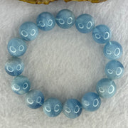 Natural Aquamarine Beads Bracelet 60.65g 18.5cm 14.5mm 15 Beads - Huangs Jadeite and Jewelry Pte Ltd