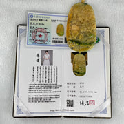 Grandmaster Type A Yellowish Brown with Green and Lavender Patches Jadeite Shan Shui with Double Benefactor 禅悟 Pendant 98.00g 81.3 by 47.3 by 10.5mm - Huangs Jadeite and Jewelry Pte Ltd