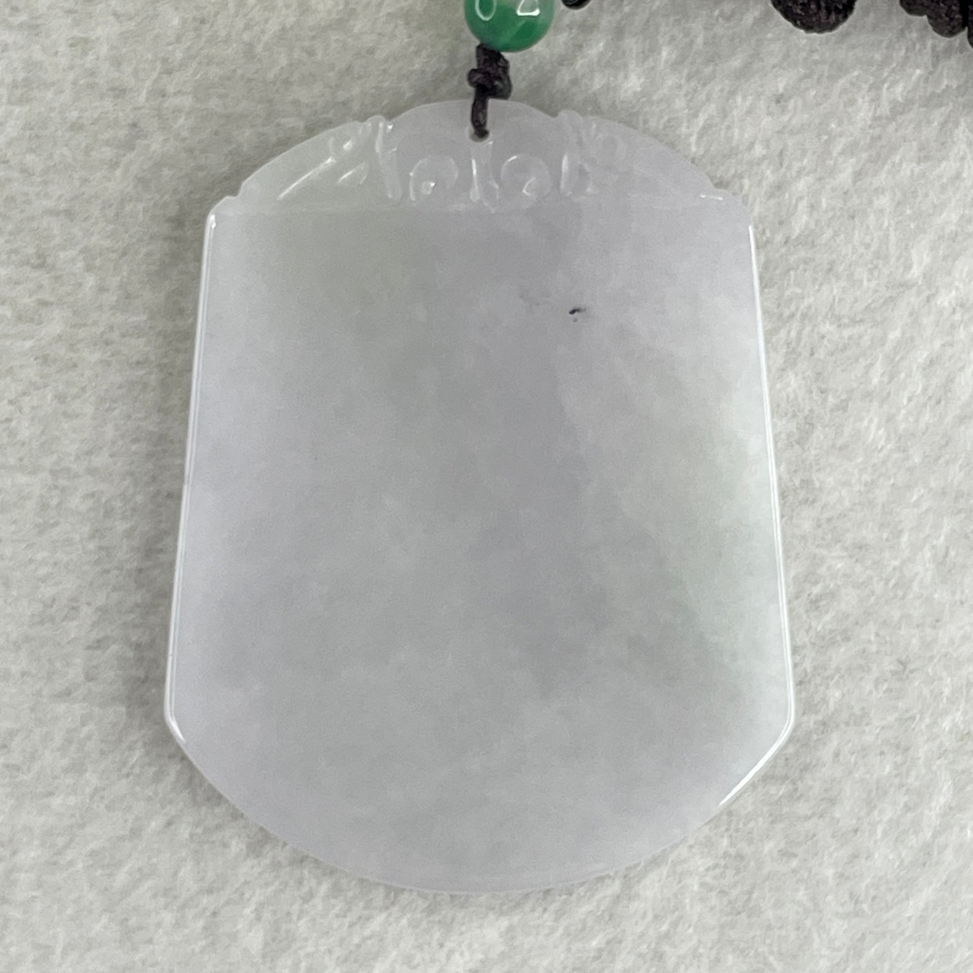 Natural Type A Lavender Jadeite Wu Shi Pai Pendant 26.80g 53.4 by 42.1 by 3.8mm - Huangs Jadeite and Jewelry Pte Ltd
