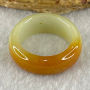 Type A Brownish Yellow and Green Jadeite Ring 6.24g 8.9 by 4.3mm US7.3 HK 16 (Very Slight Internal Line) - Huangs Jadeite and Jewelry Pte Ltd