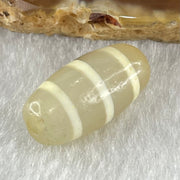 Natural Powerful Tibetan Old Oily Agate 3-Lines Dzi Bead Heavenly Master (Tian Zhu) 三行天诛 3.05g 20.0 by 10.1mm - Huangs Jadeite and Jewelry Pte Ltd