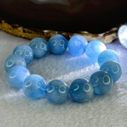 Natural Aquamarine Beads Bracelet 77.27g 18cm 16.3mm by 13 Beads - Huangs Jadeite and Jewelry Pte Ltd