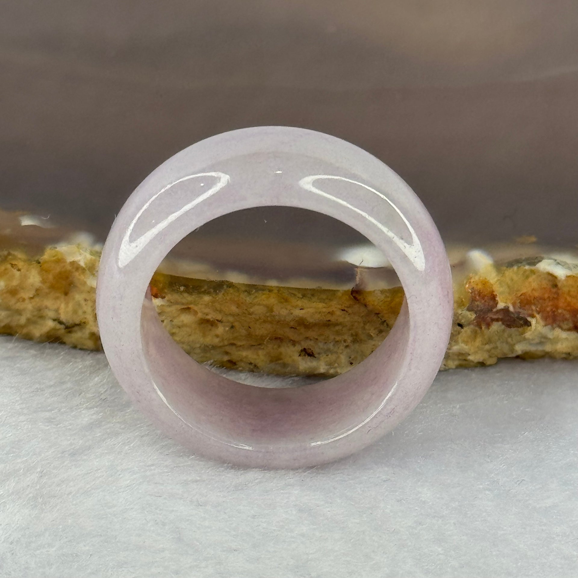Type A Lavender Jadeite Ring 6.85g 10.0 by 3.8mm US9.5 HK21.5 - Huangs Jadeite and Jewelry Pte Ltd