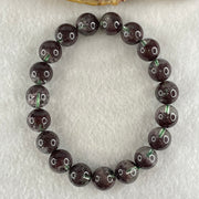 Good Grade Natural Red Phantom Quartz Beads Bracelet 31.20g 16.5cm 10.7mm 19 Beads - Huangs Jadeite and Jewelry Pte Ltd