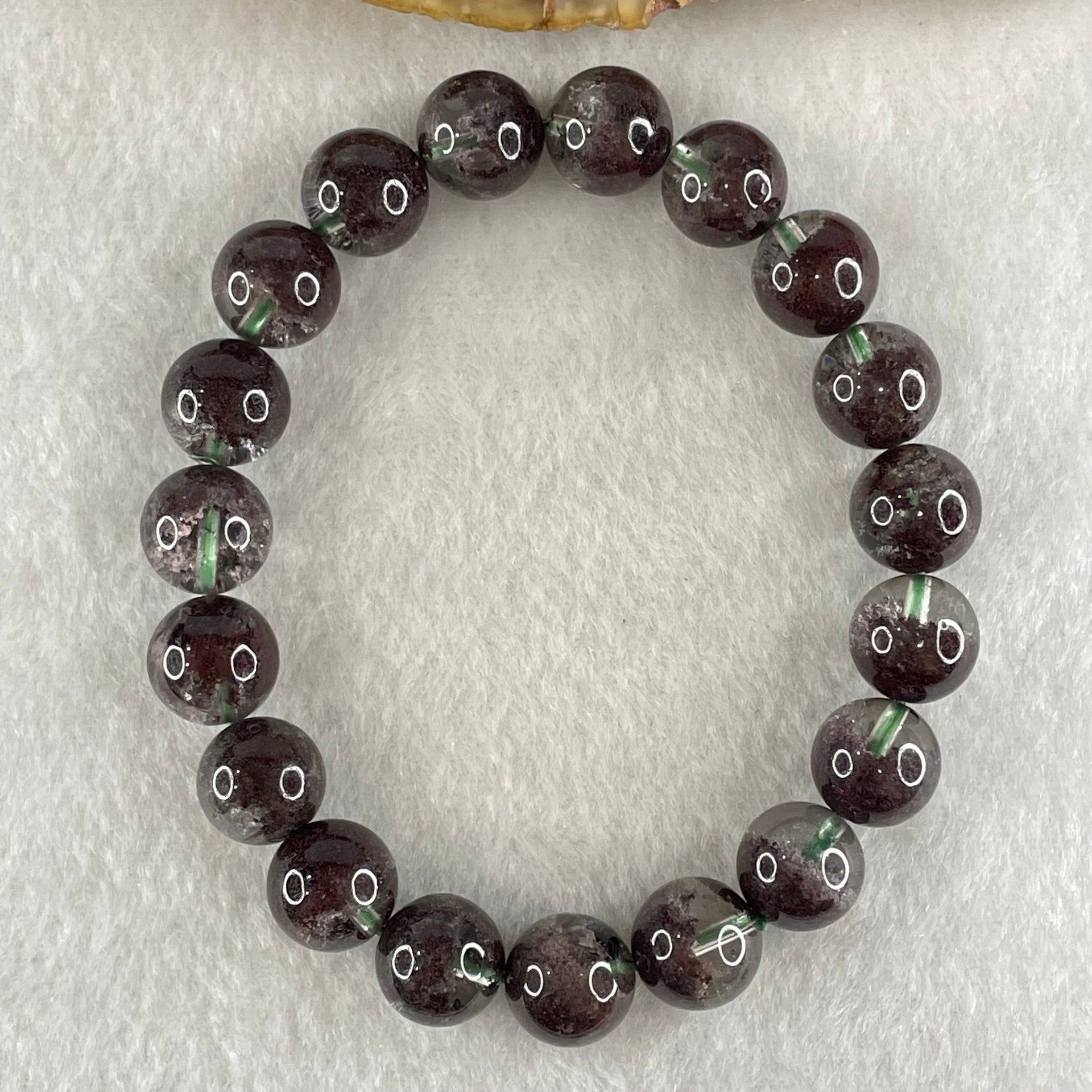 Good Grade Natural Red Phantom Quartz Beads Bracelet 31.20g 16.5cm 10.7mm 19 Beads - Huangs Jadeite and Jewelry Pte Ltd