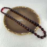 Natural Blood Red Amber Beads Bracelet 天然血珀手链 27.99g 48cm 7.3-11.5mm 43 Beads - Huangs Jadeite and Jewelry Pte Ltd