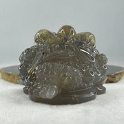 Natural Icy Dark Purpleish Wuji with Brown Agate 3 Legged Toast Display 520.6g 90.0 by 92.0 by 65.0mm - Huangs Jadeite and Jewelry Pte Ltd