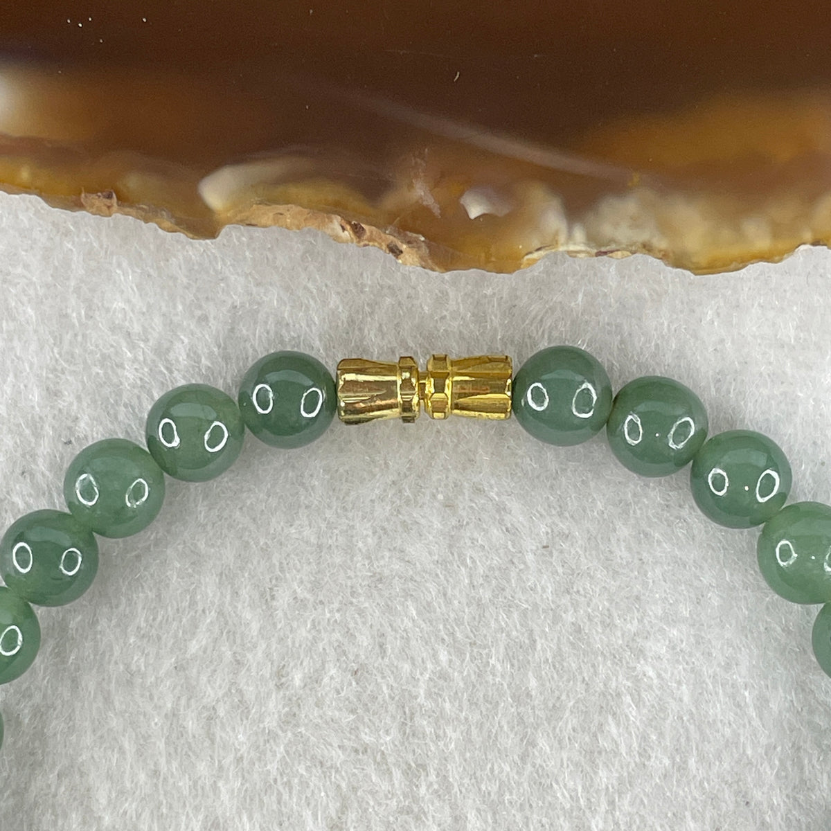 Natural Type A Blueish Green Jadeite Beads Bracelet | (13.69g | 16.0cm | 6.5mm x 28 Beads | Throat & Heart Chakra Synergy, Strategic Wisdom & Feng Shui Prosperity Catalyst)