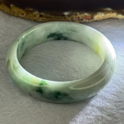 Type A 3 Greens Piao Hua Jadeite Bangle 64.25g Internal Diameter 57.5mm  15.4 by 8.3mm (Internal Lines) - Huangs Jadeite and Jewelry Pte Ltd