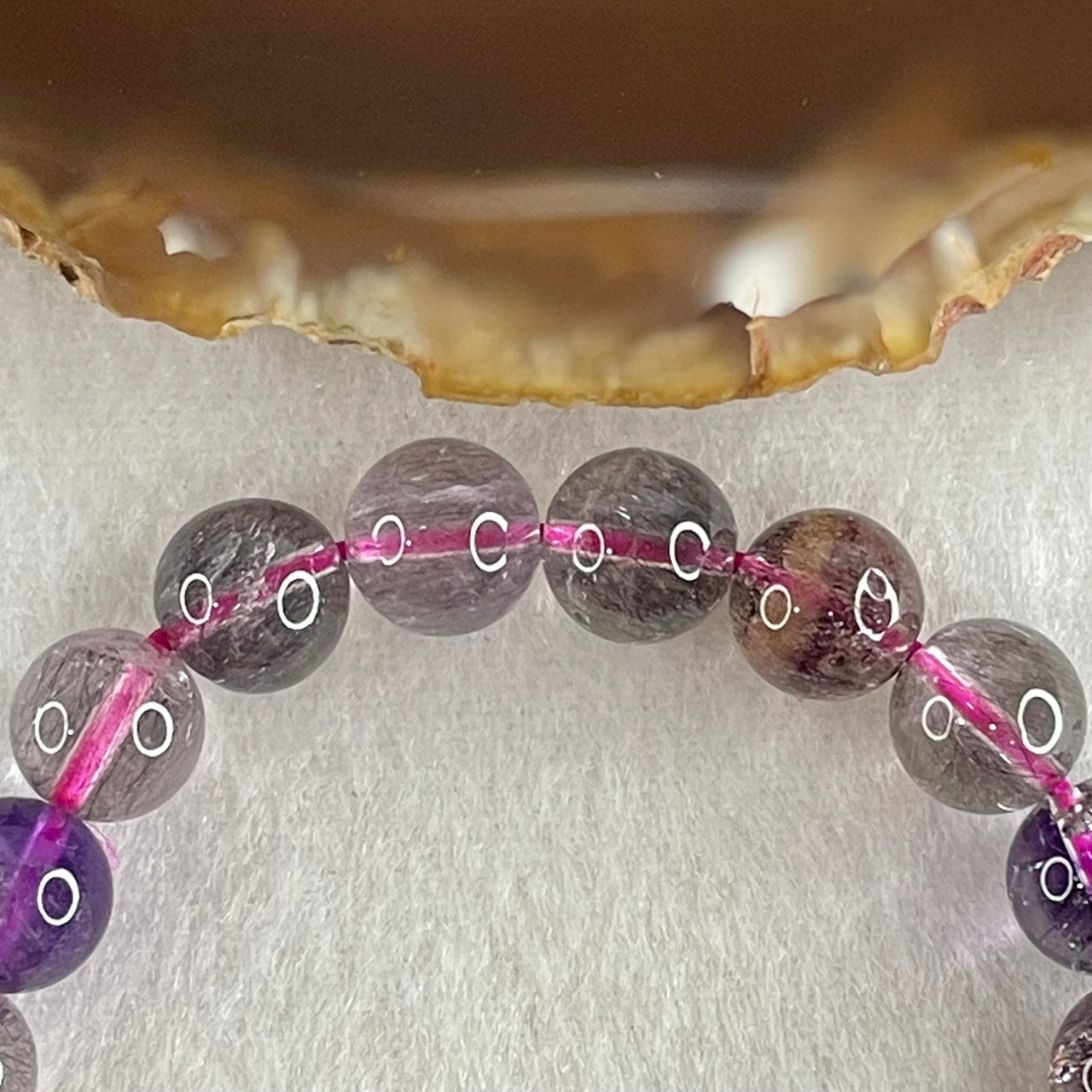 Natural Super 7 超级七 Bracelet 22.33g 9.5mm/bead 21 beads 15.5cm - Huangs Jadeite and Jewelry Pte Ltd