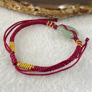 Type A Blueish Green Jadeite Ping An Kou Donut In String Bracelet 2.38g 16.4 by 4.6mm - Huangs Jadeite and Jewelry Pte Ltd