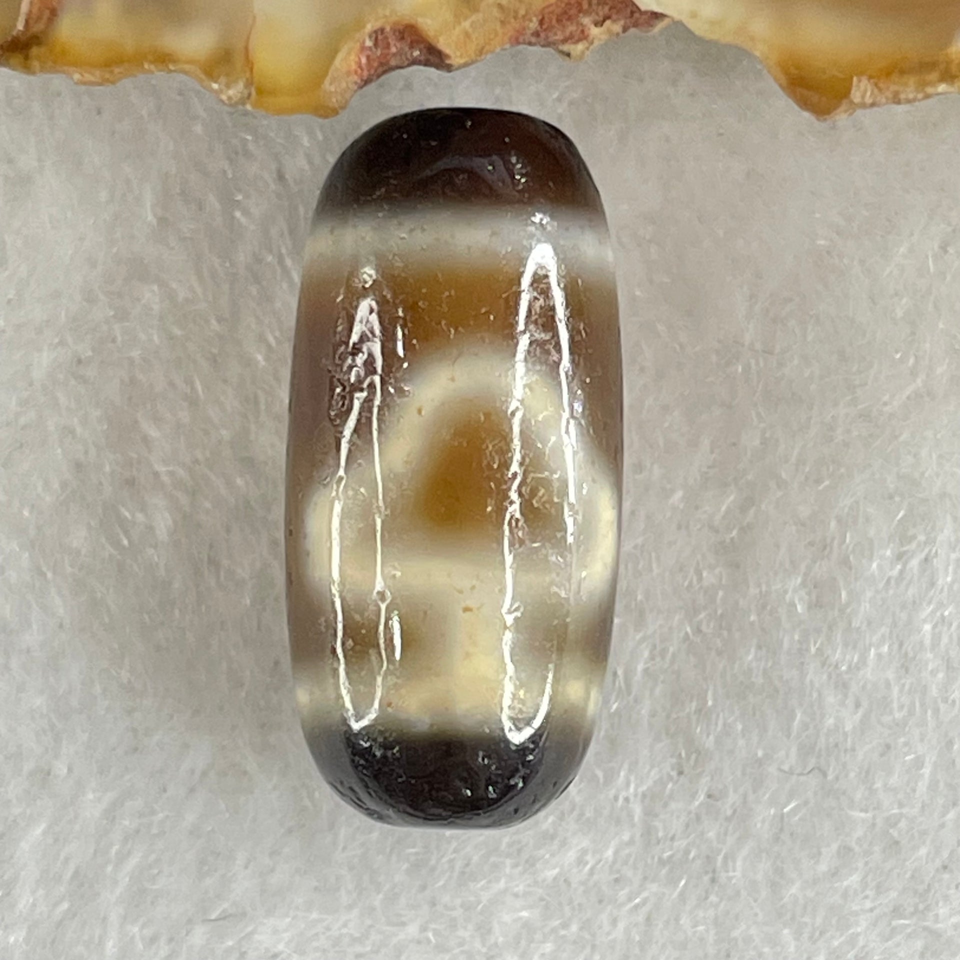 Natural Powerful Tibetan Old Oily Agate Double Bodhi Tree Bead Heavenly Master (Tian Zhu) 2.79g 20.0 by 9.4mm - Huangs Jadeite and Jewelry Pte Ltd