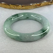 Type A Green with Blueish Green Piao Hua Jadeite Bangle Internal Diameter 54.7mm 90.87g 13.4 by 12.4mm (Very Slight External Rough) - Huangs Jadeite and Jewelry Pte Ltd