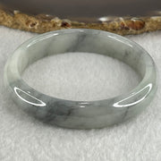 Type A Light Lavender Green with Wuji Grey Piao Hua Jadeite Bangle 38.30g Internal Diameter 51.8mm 11.7 by 6.9mm (Very Slight Internal Lines) - Huangs Jadeite and Jewelry Pte Ltd