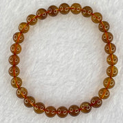 Natural Purple Amber Beads Bracelet 天然紫蜜琥珀手链 3.87g 15cm 6.4mm 28 Beads - Huangs Jadeite and Jewelry Pte Ltd