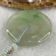 Grand Master Natural Semi Icy Light Green Jadeite Ping An Kou Pendant 20.36g 39.2 by 5.7mm - Huangs Jadeite and Jewelry Pte Ltd