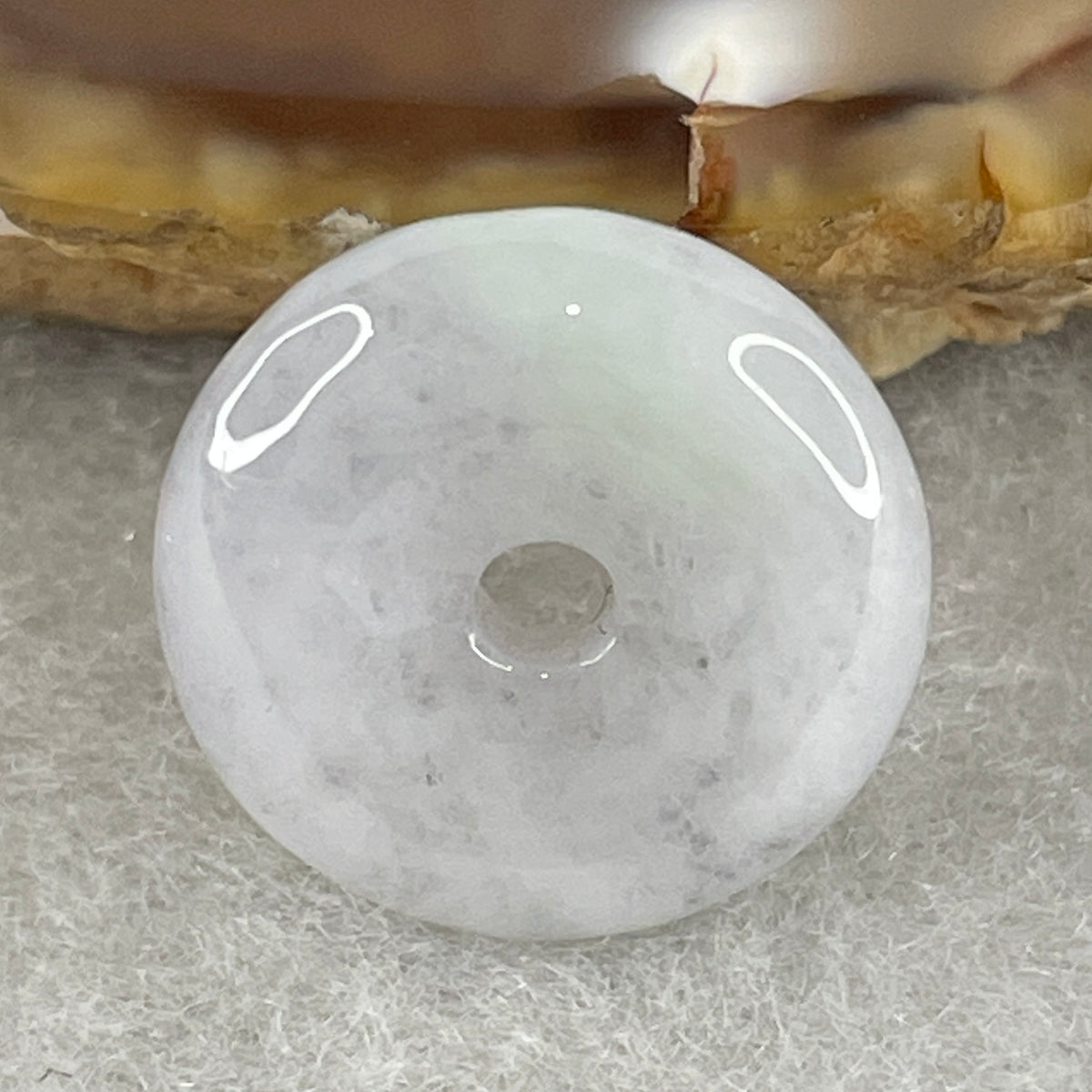 Natural Type A Wuji Grey with Green Patches Jadeite Ping An Kou Pendant | Peace Disc Talisman (2.45g | 15.5 x 4.9mm) - Huangs Jadeite and Jewelry Pte Ltd