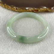 Natural Type A Jelly Full Light Green with Blueish Green Piao Hua Flora Jadeite Bangle 36.05g Inner Diameter 52.1mm 9.8 by 8.8mm (Very Slight Internal Lines) - Huangs Jadeite and Jewelry Pte Ltd