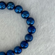 Natural Meteorite Bule Color Beads Bracelet 88.65g 17.5cm 10.3mm 20 Beads - Huangs Jadeite and Jewelry Pte Ltd