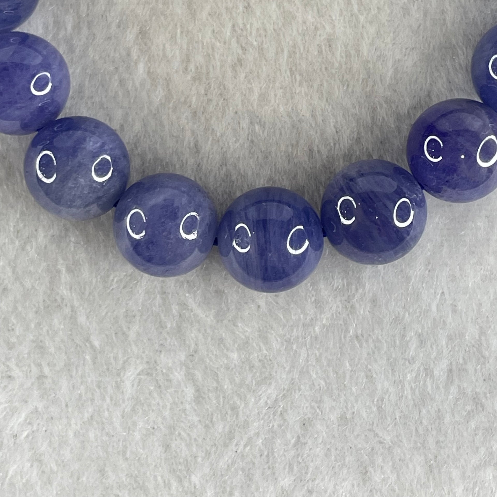 Above Average Grade Natural Blue Tanzanite Beads Bracelet 39.01g 16.5cm 10.6mm 19 Beads - Huangs Jadeite and Jewelry Pte Ltd
