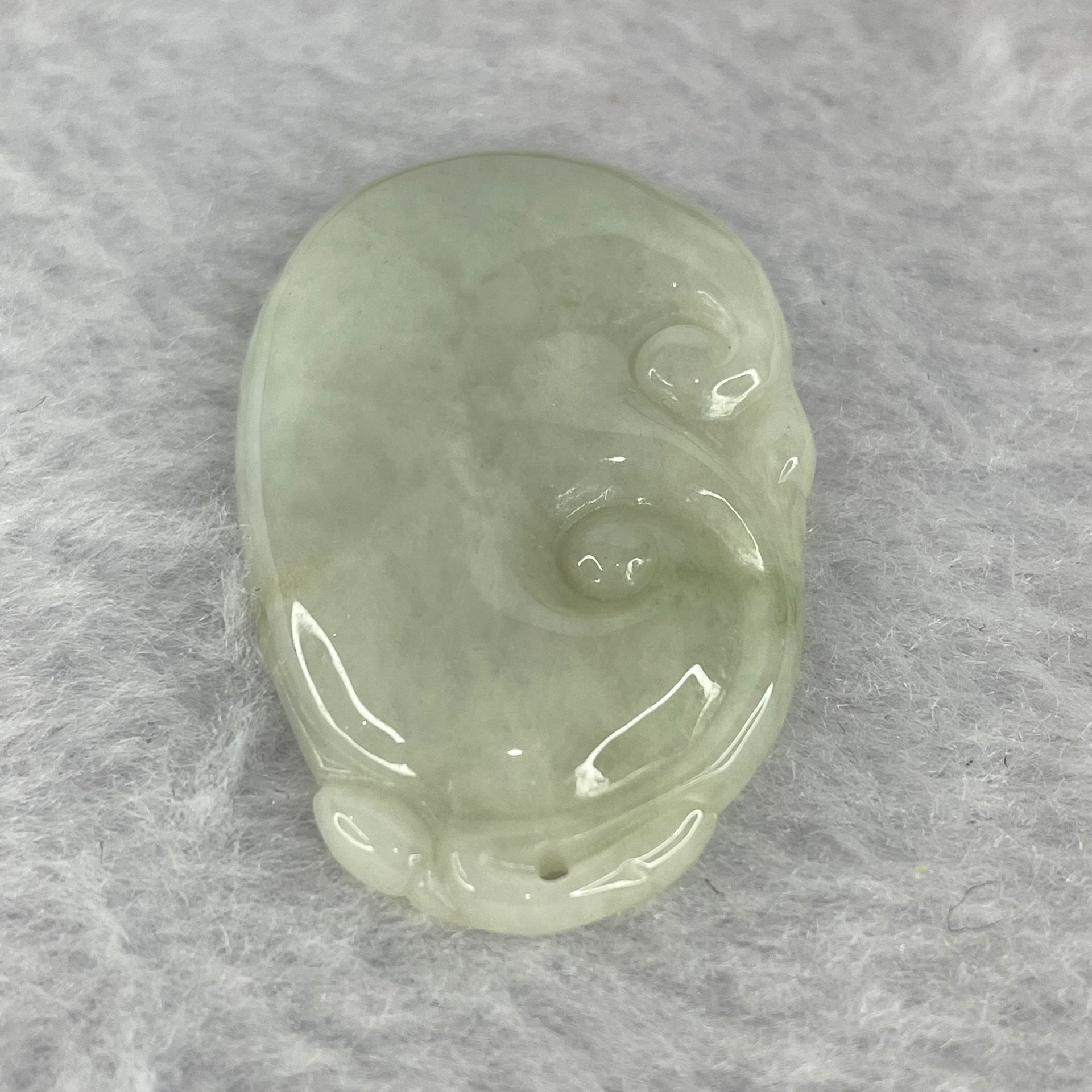 Type A Light Green Jadeite Ruyi 如意 39.55g 37.9 by 24.2 by 4.6mm - Huangs Jadeite and Jewelry Pte Ltd