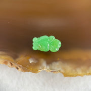 Type A Old Mine Full Green Jadeite Goldfish Charm Stone For Setting 0.25g 10.8 by 6.1 by 1.9mm - Huangs Jadeite and Jewelry Pte Ltd