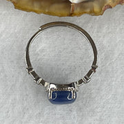Natural Blue Kyanite Bead in S925 Sliver Adjustable Ring 1.86g 7.9 by 5.9 by 3.5mm - Huangs Jadeite and Jewelry Pte Ltd