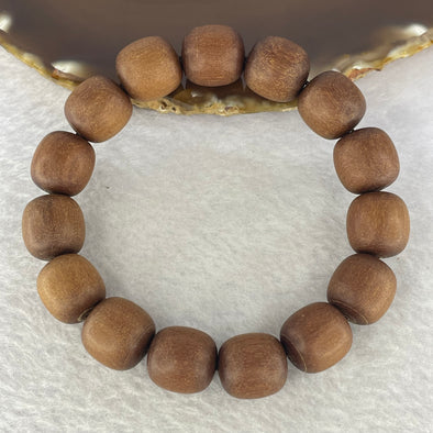 Natural Wild Australian Sandalwood Beads Bracelet 自然野生澳大利亚檀香手链 30.00g 14.9mm 15 Beads - Huangs Jadeite and Jewelry Pte Ltd