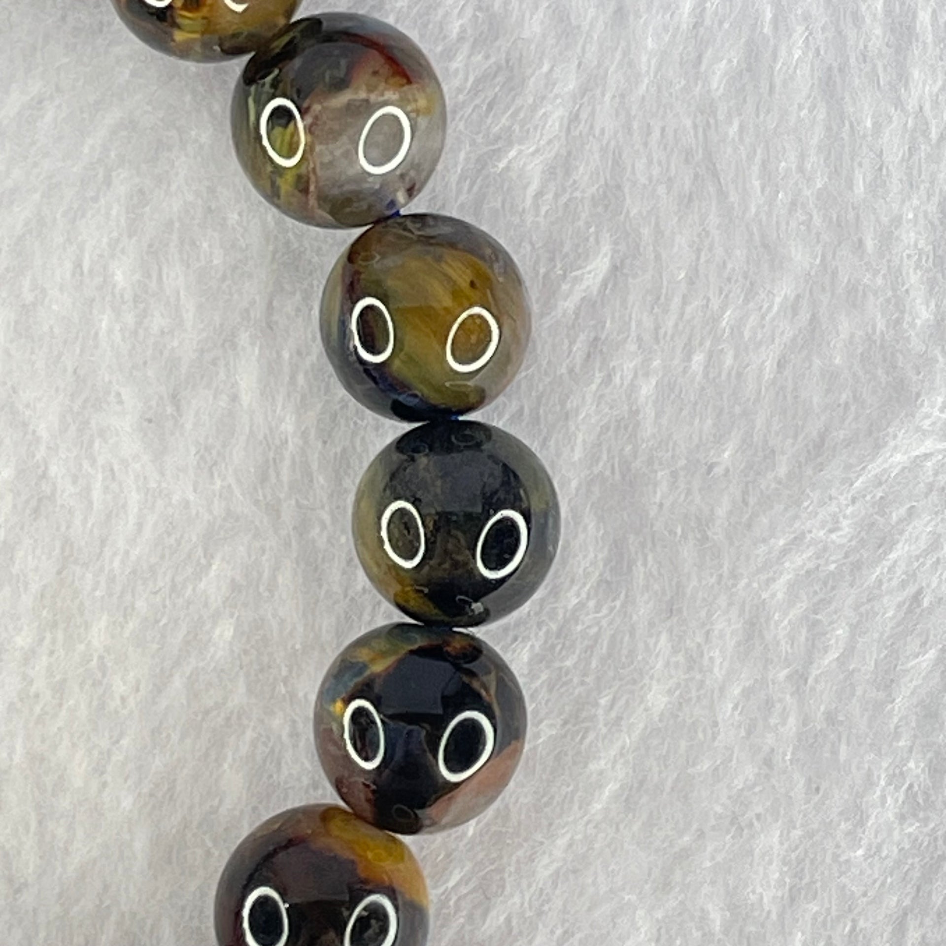 Good Grade Natural Petersite Beads Bracelet 31.46g 17cm 10.9mm 19 Beads - Huangs Jadeite and Jewelry Pte Ltd
