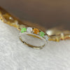 Type A Colourful Jadeite in 925 Sliver Ring 1.76g 3.7 by 2.5 mm (Adjustable Size) - Huangs Jadeite and Jewelry Pte Ltd