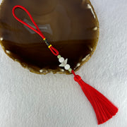 Type A Faint Green Wuji Grey Jadeite Ingot with Crystals Hanging Display 7.33g 16.9 by 6.1 by 6.2mm - Huangs Jadeite and Jewelry Pte Ltd