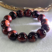 Natural Red Tiger's Eye Quartz Beads Bracelet 78.81g 17cm 16.0mm 14 Beads - Huangs Jadeite and Jewelry Pte Ltd