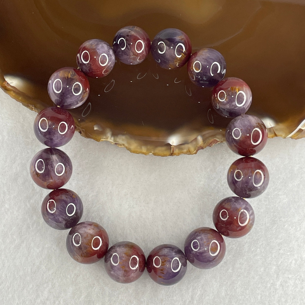 Certified Good Grade Natural Auralite 23 Beads Bracelet | 13.8mm Ancient Mineral Awakening Amulet (55.489g | 17cm Wrist | 16 Beads)