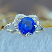 Blue Cubic Zirconia in S925 Sliver Ring (Adjustable Size) 2.26g 7.8 by 3.8mm - Huangs Jadeite and Jewelry Pte Ltd