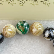 Muti Color Glass Beads Bracelet 21.04g 15.5cm 10.5mm 18 Beads - Huangs Jadeite and Jewelry Pte Ltd