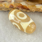 Natural Powerful Tibetan Old Oily Agate 3 Eyes Dzi Bead Heavenly Master (Tian Zhu) 三眼天诛 2.84g 19.8 by 10.0mm - Huangs Jadeite and Jewelry Pte Ltd