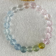 Very Very High Grade Transparent Natural Morganite Beryl Beads Bracelet 20.07g 15.5cm 8.8mm 22 Beads - Huangs Jadeite and Jewelry Pte Ltd